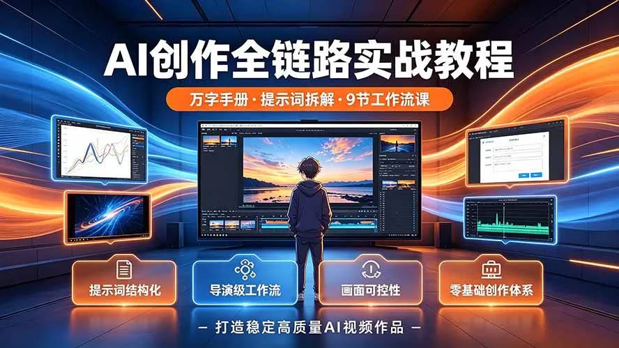 （19247期）AI创作全链路实战教程｜万字手册·提示词拆解·9节工作流课，打造稳定高质量AI视频作品-梦帆创业网