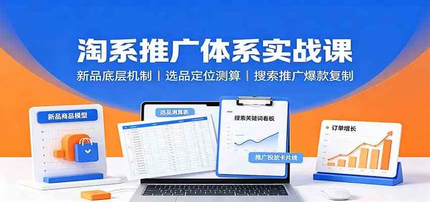 淘系推广体系实战课:新品底层机制,选品定位测算,搜索推广爆款复制 淘系推广体系实战课:新品底层机制,选品定位测算,搜索推广爆款复制
