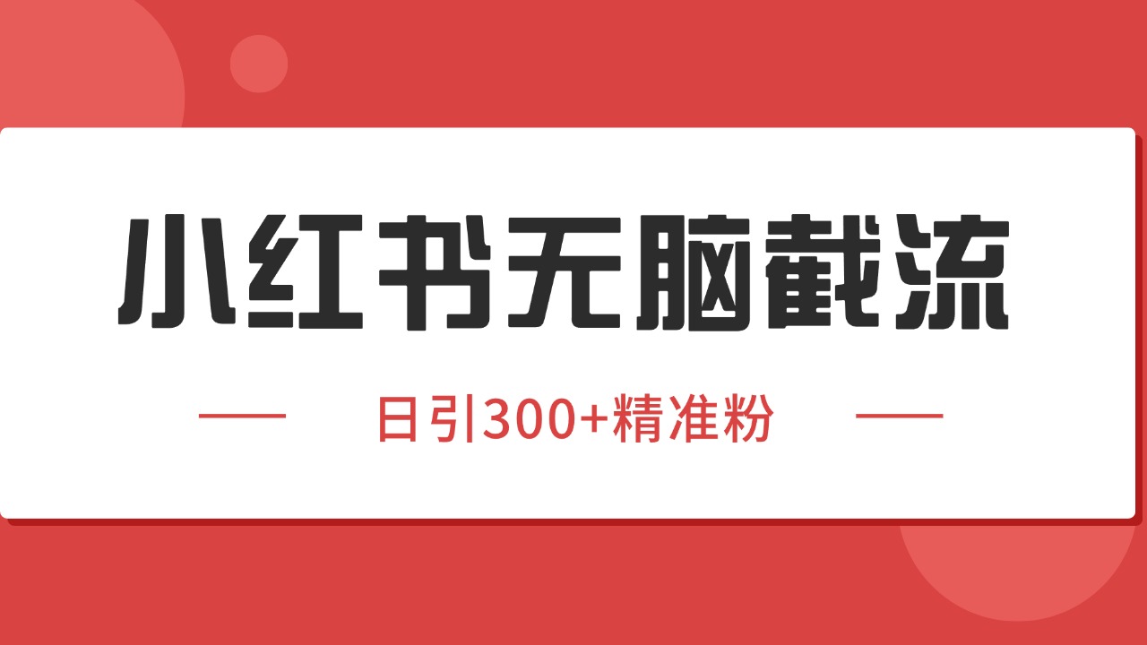 小红书截流同行客源，独家野路子获客玩法 日引200+暴力获客-梦帆创业网