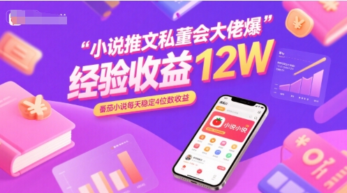 小说推文私董会大佬爆单经验分享收益12W，番茄小说每天稳定4位数收益-梦帆创业网