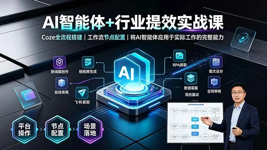 （19281期）AI智能体+行业提效实战课·Coze全流程搭建｜工作流节点配置｜将AI智能体应用于实际工作的完整能力-梦帆创业网