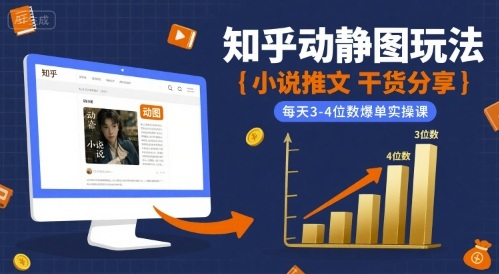 小说推文干货分享之知乎动静图玩法，每天3-4位数爆单实操课-梦帆创业网