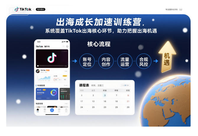 出海成长加速训练营，系统覆盖TikTok出海核心环节，助力把握出海机遇（更新）-梦帆创业网