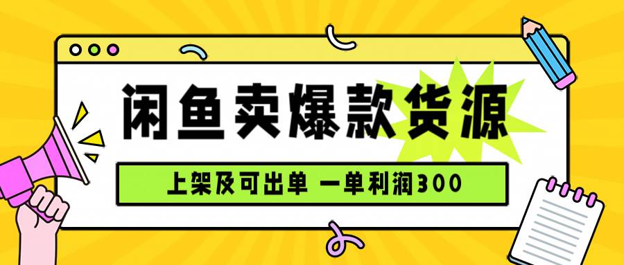 （15977期）闲鱼卖爆款货源，每天利润1000，上架即出单-梦帆创业网