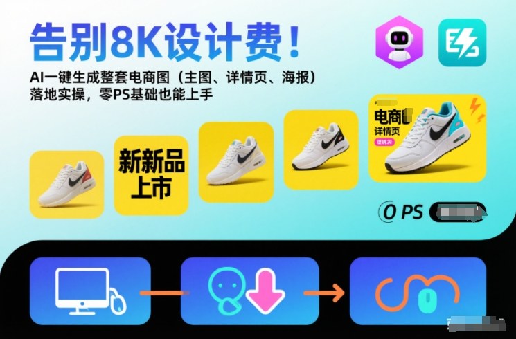 告别8K设计费！AI一键生成整套电商图（主图、详情页、海报）落地实操，零PS基础也能上手-梦帆创业网