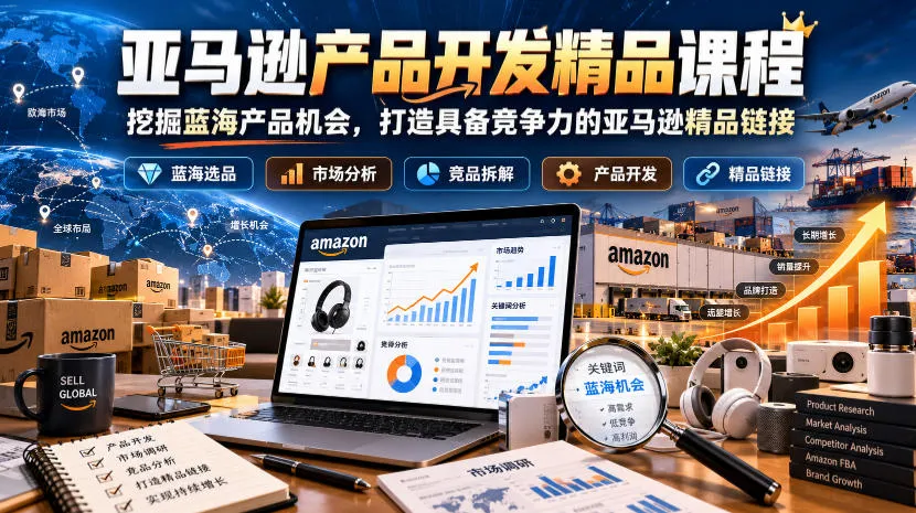 亚马逊产品开发精品课程,挖掘蓝海产品机会,打造具备竞争力的亚马逊精品链接 亚马逊产品开发精品课程,挖掘蓝海产品机会,打造具备竞争力的亚马逊精品链接