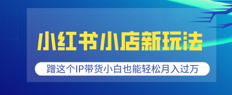 小红书小店新玩法，蹭这个IP带货，小白也能轻松月入过W【揭秘】-梦帆创业网