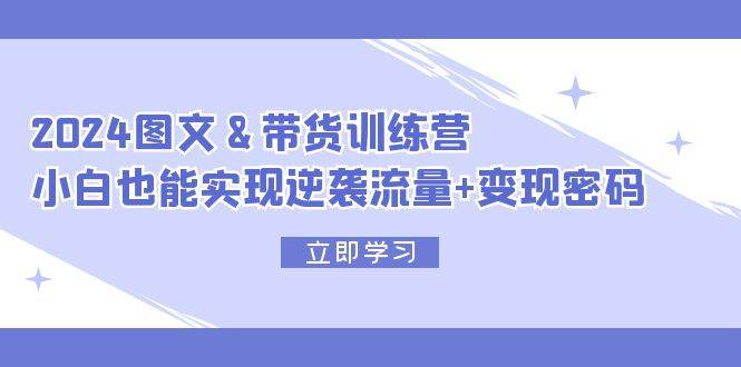 2024 图文+带货训练营，小白也能实现逆袭流量+变现密码-梦帆创业网