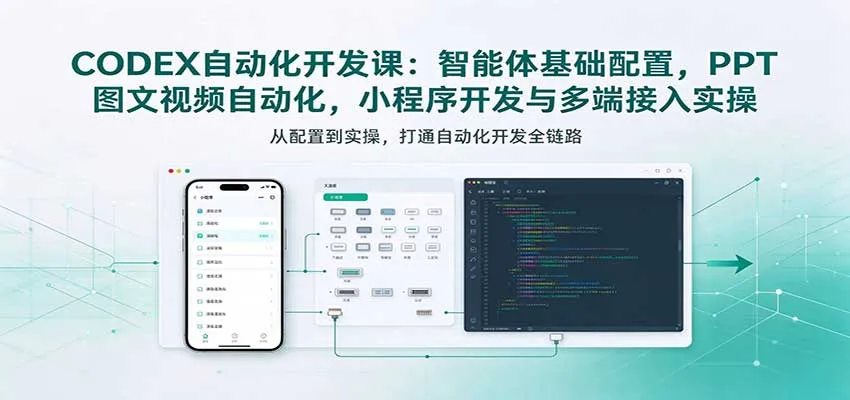 CODEX自动化开发课：智能体基础配置，PPT图文视频自动化，小程序开发与多端接入实操-梦帆创业网