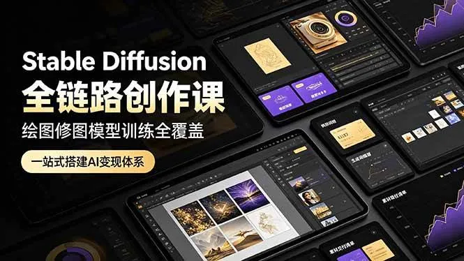 （19154期）Stable Diffusion全链路创作课，绘图修图模型训练全覆盖，一站式搭建AI变现体系-梦帆创业网