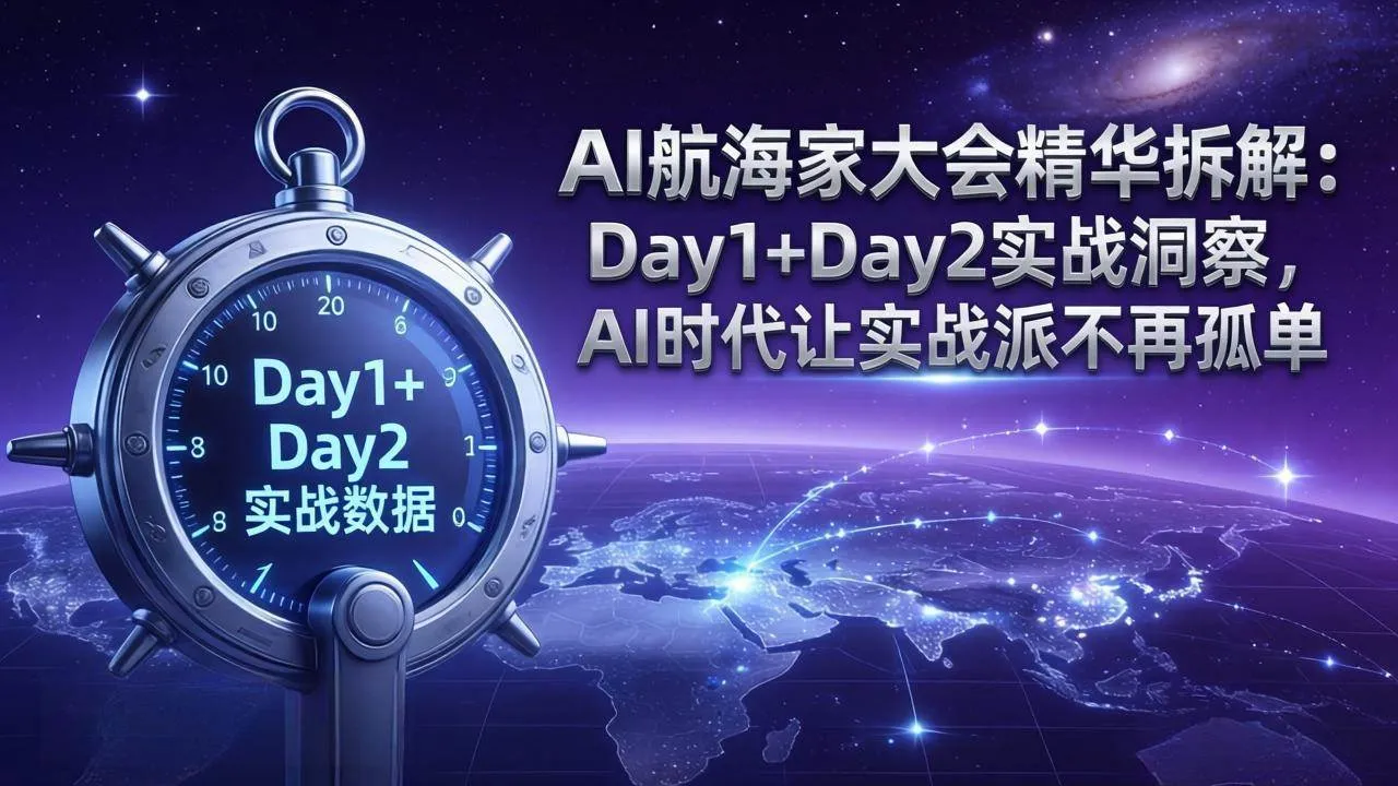 （17867期）AI航海家大会精华拆解：Day1+Day2实战洞察，AI时代让实战派不再孤单-梦帆创业网