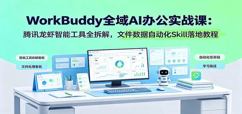 WorkBuddy全域AI办公实战课：腾讯龙虾智能工具全拆解，文件数据自动化Skill落地教程-梦帆创业网