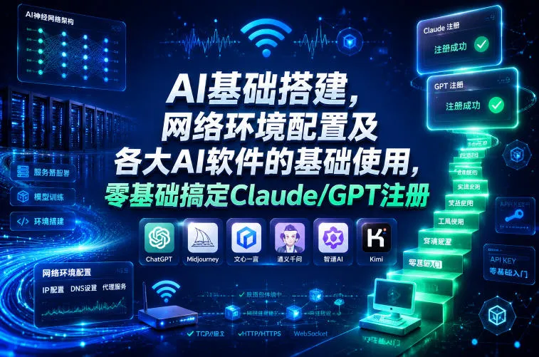 AI基础搭建，网络环境配置及各大AI软件的基础使用，零基础搞定Claude/GPT注册-梦帆创业网