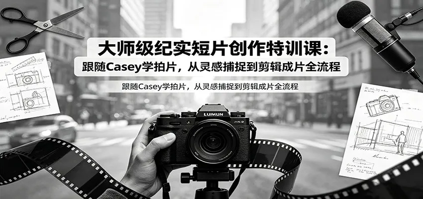 大师级纪实短片创作特训课：跟随Casey学拍片，从灵感捕捉到剪辑成片全流程-梦帆创业网