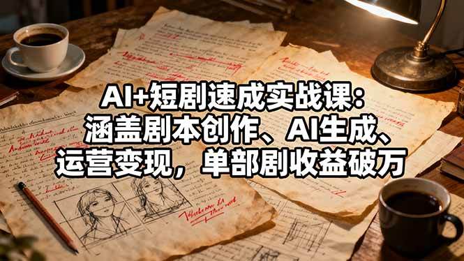 （16359期）AI+短剧速成实战课：涵盖剧本创作、AI生成、运营变现，单部剧收益破万-梦帆创业网