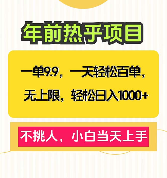 （13795期）一单9.9，一天百单无上限，不挑人，小白当天上手，轻松日入1000+-梦帆创业网