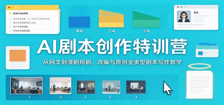 AI剧本创作特训营：从网文到漫剧短剧，改编与原创全类型剧本写作教学-梦帆创业网