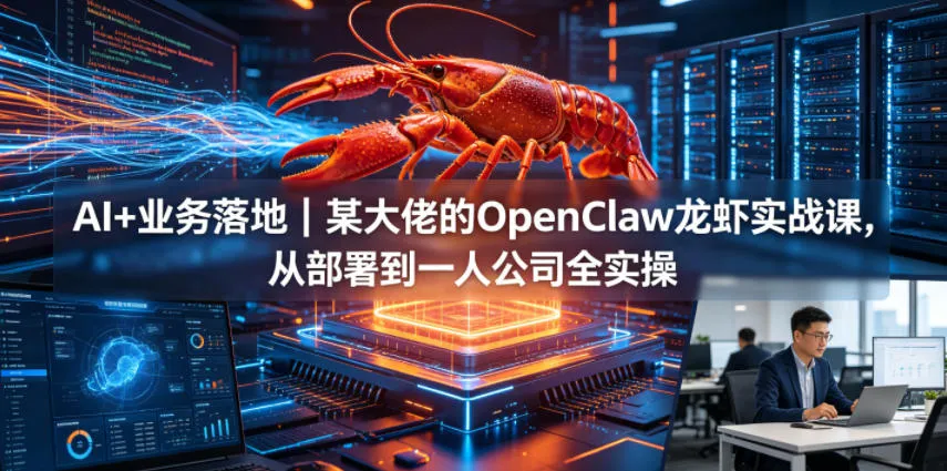 AI+业务落地｜某大佬的OpenClaw小龙虾实战课，从部署到一人公司全实操-梦帆创业网