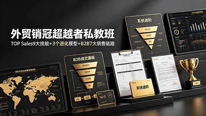 （19156期）外贸销冠超越者私教班：TOP Sales9大技能+3个进化模型+B2B7大销售链路，系统进阶-梦帆创业网