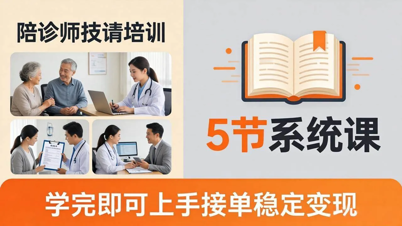 （18116期）想做陪诊师不知从何下手？5节系统课教你掌握核心技能，学完即可上手接单稳定变现-梦帆创业网