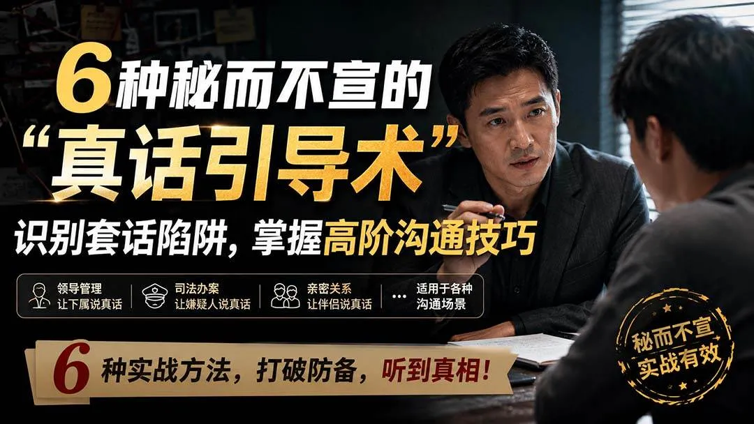 （20113期）付费文章：6种秘而不宣的“真话引导术”识别套话陷阱，掌握高阶沟通技巧-梦帆创业网