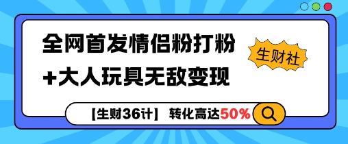 【生财36计】全网首发情侣粉打粉+大人玩具无敌变现-梦帆创业网