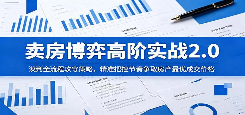 卖房博弈高阶实战2.0：谈判全流程攻守策略，精准把控节奏争取房产最优成交价格-梦帆创业网