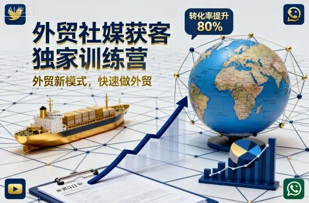 外贸社媒获客独家训练营，外贸新模式，快速做外贸（更新26年08月21日）-梦帆创业网