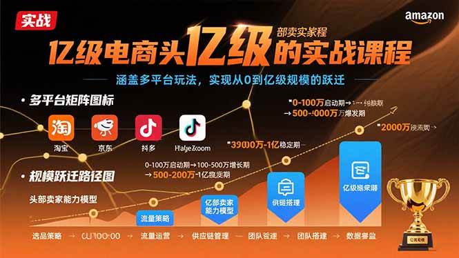 （15803期）亿级电商头部卖家的实战课程：涵盖多平台玩法，实现从0到亿级规模的跃迁-梦帆创业网