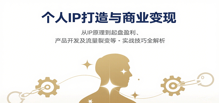 个人IP打造与商业变现，从IP原理到起盘盈利、产品开发及流量裂变等实战技巧全解析-梦帆创业网