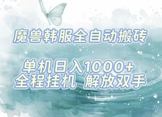 最新韩服游戏搬砖，单机日入1k+，全自动运行挂G项目，解放双手【揭秘】-梦帆创业网
