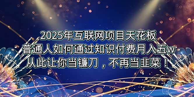 （15354期）2025年互联网项目天花板，普通人如何通过卖项目实现逆风翻盘，月入5W＋！-梦帆创业网