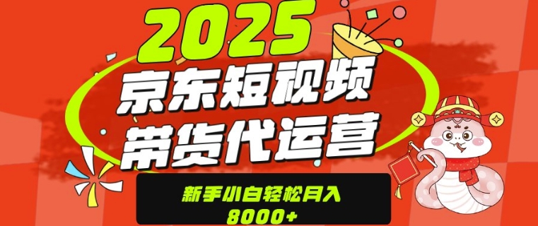 京东带货代运营，年底翻身项目，只需上传视频，单月稳定变现8k-梦帆创业网