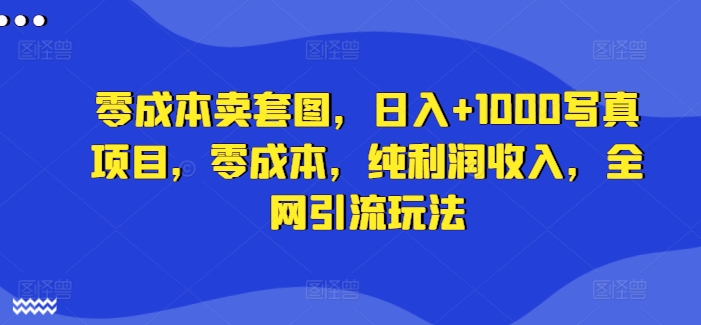 零成本卖套图，日入+1000写真项目，零成本，纯利润收入，全网引流玩法-梦帆创业网