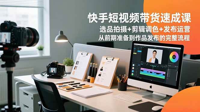 （16752期）快手短视频带货速成课，选品拍摄+剪辑调色+发布运营，从前期准备到作品发布的完整流程-梦帆创业网