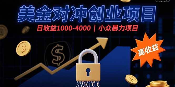 （15642期）美金对冲创业项目，日收益1000-4000，小众暴力项目-梦帆创业网