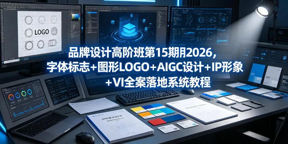 品牌设计高阶班第15期2026，字体标志＋图形LOGO＋AIGC设计＋IP形象＋VI全案落地系统教程-梦帆创业网
