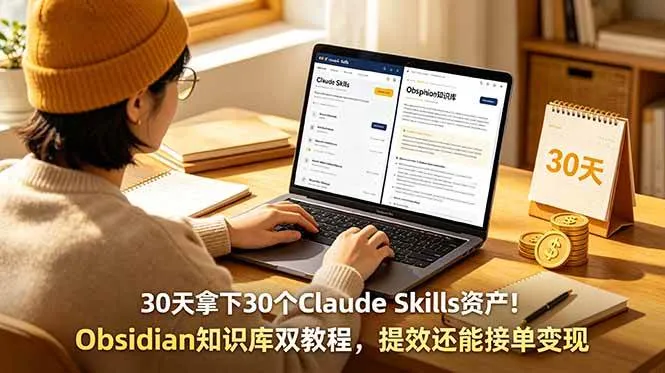 （18886期）30天拿下30个Claude Skills资产！Obsidian知识库双教程，提效还能接单变现-梦帆创业网
