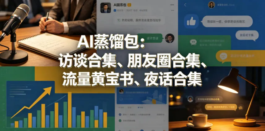 AI蒸馏包：访谈合集、朋友圈合集、流量黄宝书、夜话合集【文档】-梦帆创业网