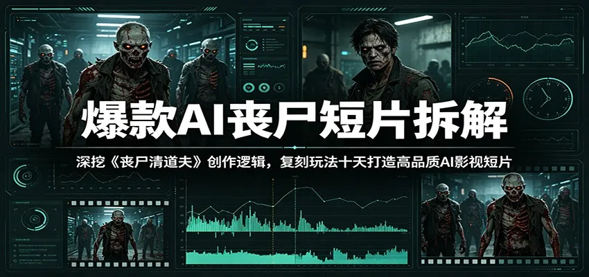 爆款AI丧尸短片拆解：深挖《丧尸清道夫》创作逻辑，复刻玩法快速打造高品质AI影视短片-梦帆创业网