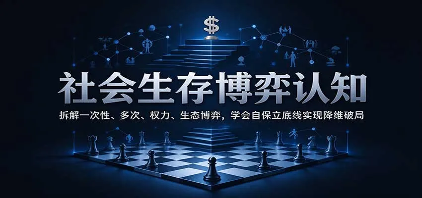 社会生存博弈认知：拆解一次性、多次、权力、生态博弈，学会自保立底线实现降维破局-梦帆创业网