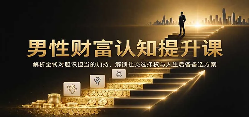 男性财富认知提升课：解析金钱对胆识担当的加持，解锁社交选择权与人生后备备选方案-梦帆创业网