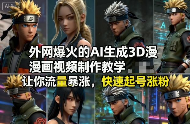 外网爆火的AI生成3D漫画视频制作教学，让你流量暴涨，快速起号涨粉！-梦帆创业网
