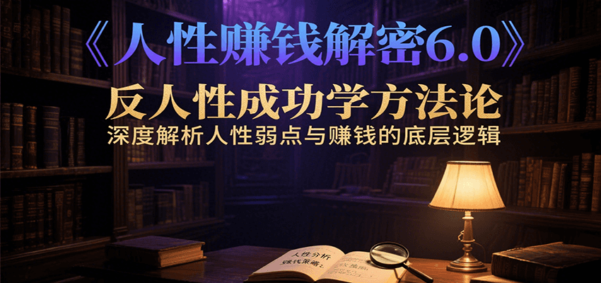 人性赚钱解密6.0，反人性成功学方法论，深度解析人性弱点与赚钱的底层逻辑-梦帆创业网