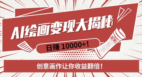 AI梦境绘画致富秘籍，复制粘贴，新手也能快速掌握，创意画作让你收益翻倍-梦帆创业网