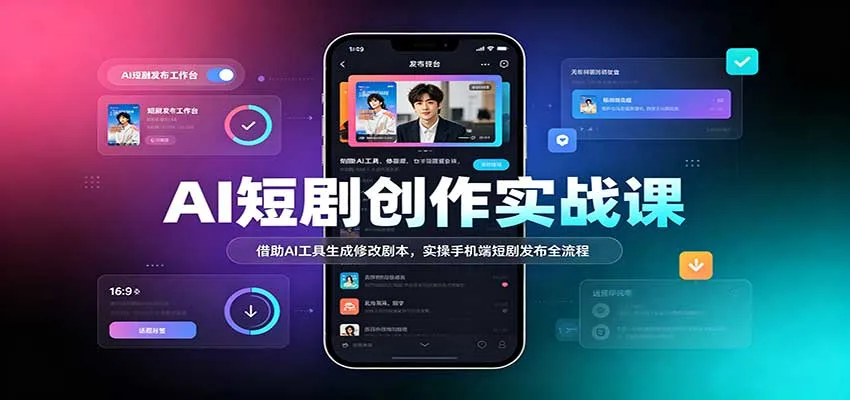 AI短剧创作实战课：借助AI工具生成修改剧本，实操手机端短剧发布全流程-梦帆创业网