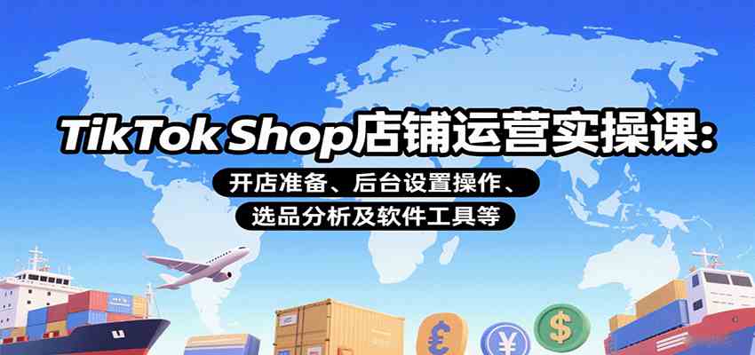 TikTok Shop店铺运营实操课：开店准备、后台设置操作、选品分析及软件工具等-梦帆创业网