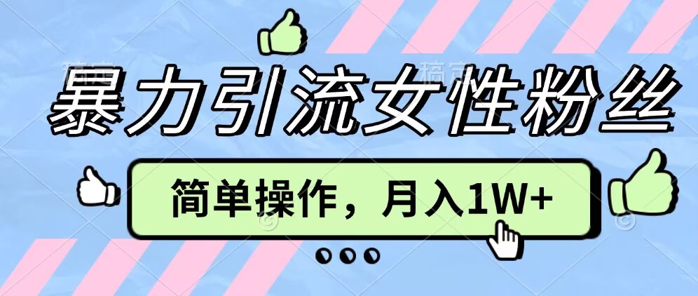 操作“零难度”小众项目，疯狂引流女性粉丝，月入轻松破 1W+-梦帆创业网