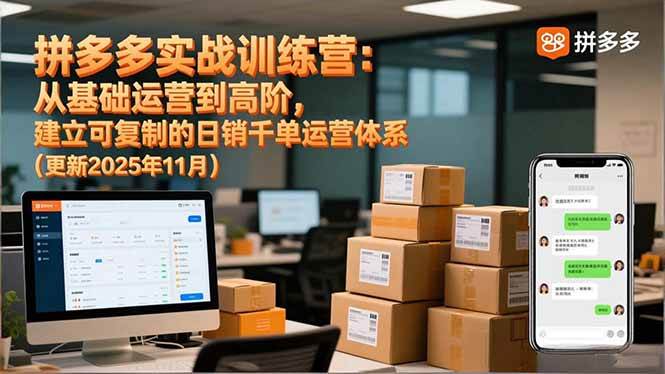 （16700期）拼多多实战训练营：从基础运营到高阶，建立可复制的日销千单运营体系（更新11月）-梦帆创业网