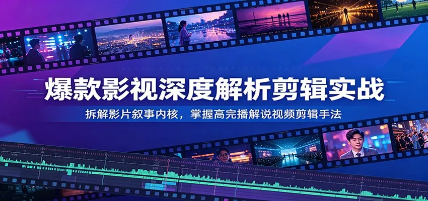 爆款影视深度解析剪辑实战：拆解影片叙事内核，掌握高完播解说视频剪辑手法-梦帆创业网